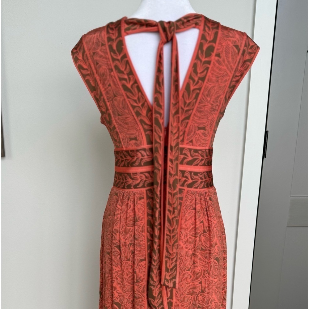 Tracy Reese New York midi v-neck Dress Small S halter neck Grecian beach summer - Picture 4 of 11